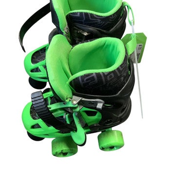 Used RollerDerby ADJUSTABLE QUADS Child Roller Quad Skates Neon Green Adjustable 11479-S000398522