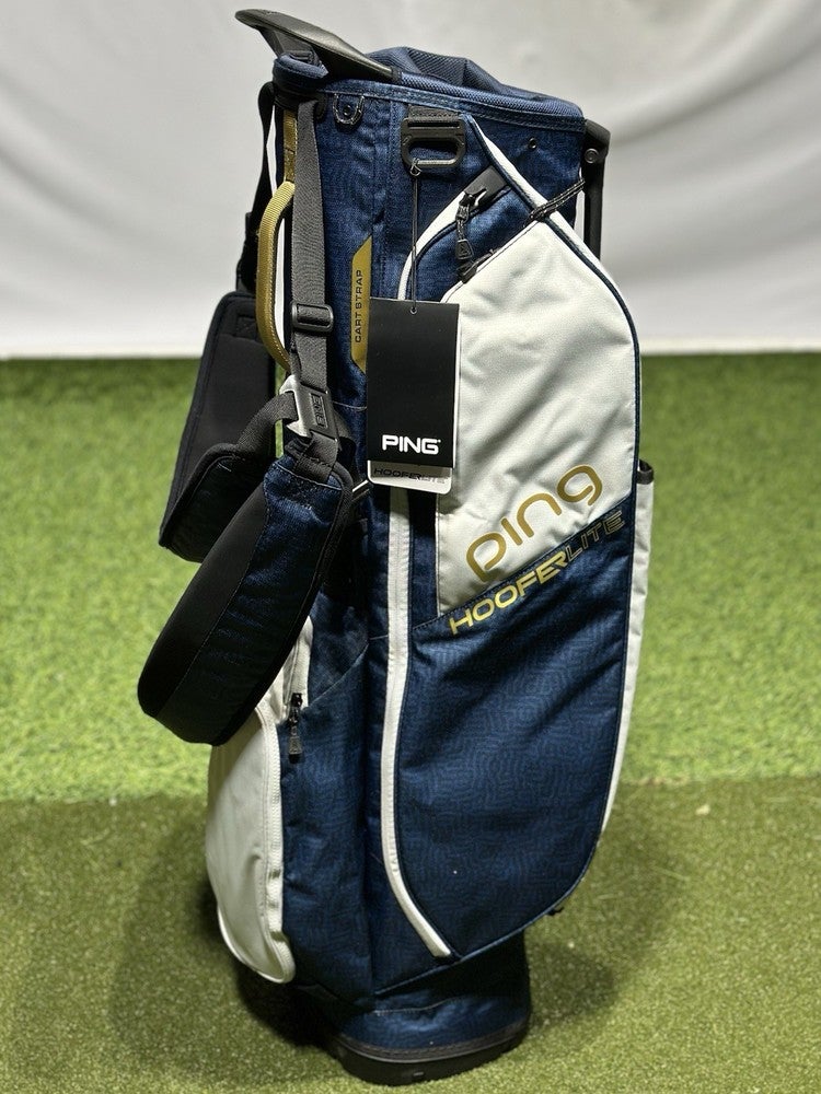 PING 2025 Hoofer Lite Stand Carry Golf Bag Navy/White 4-Way