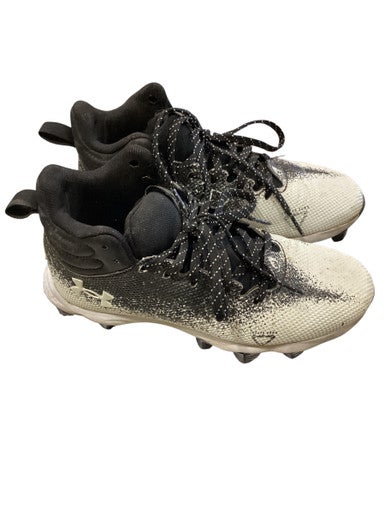Used Under Armour BASEBALL CLEATS WHITE/BLK BB/SB Cleats Black Junior 04 11884-S000048692