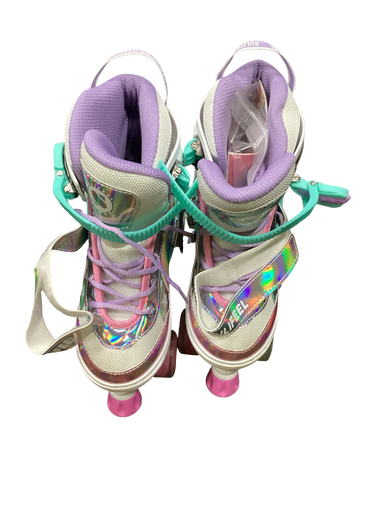 Used SULIFEEL RAINBOW Child Roller Quad Skates White Adjustable 11613-S000163691