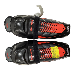 Used Bauer LIL SPORT Youth Shin Guards Black 8" 11613-S000163670