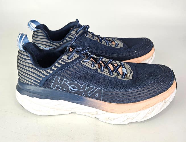 HOKA One One Bondi 6 Running Shoes Womens Size 9.5 Blue Pink 1019270 MIDP