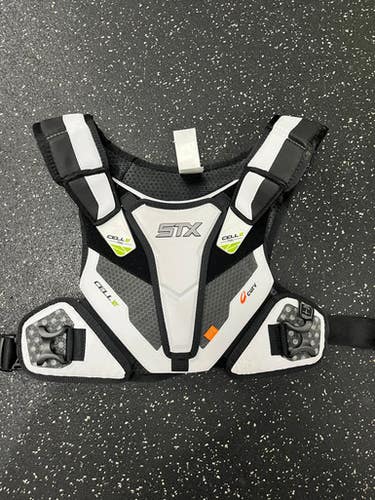 Used STX CELL VI Lacrosse Shoulder Pads White LG 11849-S000029520