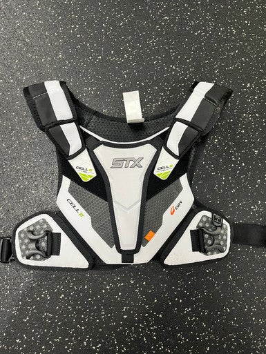 Used STX CELL VI Lacrosse Shoulder Pads White LG 11849-S000029520