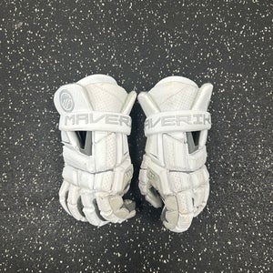 Used Maverik M6 Lacrosse Gloves Mens White 12" 11849-S000029518