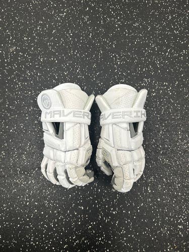 Used Maverik M6 Lacrosse Gloves Mens White 12" 11849-S000029518