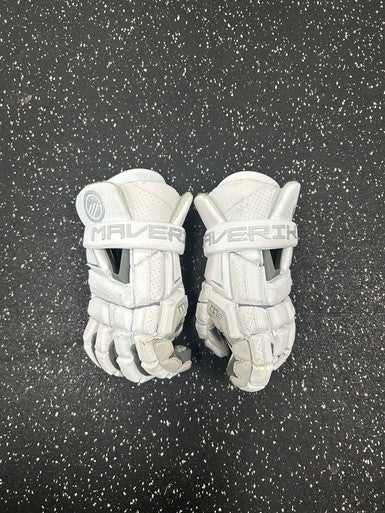 Used Maverik M6 Lacrosse Gloves Mens White 12" 11849-S000029518