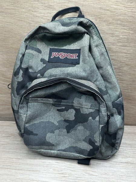 Jansport Mini Half Pint Backpack Green Camouflage Woodland Bag Camp S