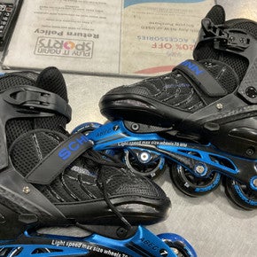Used Schwinn ROLLERBLADES Senior Roller Quad Skates Royal Blue Adjustable 11614-S000216852