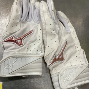 Used Mizuno BB/SB Batting Gloves White MD 11614-S000216820