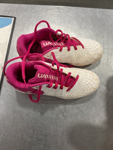 Used Under Armour SOFTBALL CLEATS BB/SB Cleats Pink Junior 02.5 11614-S000216768