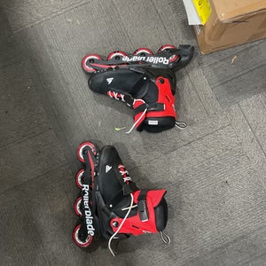 Used Rollerblade ADJUSTABLE 2-5 Junior Roller Quad Skates Black Junior 05 11614-S000217184