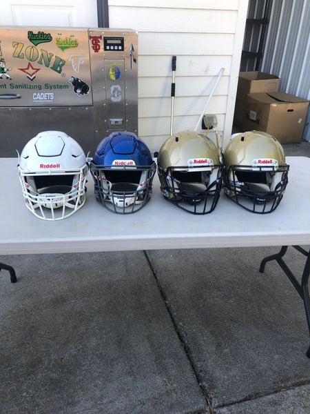 4 USED RIDDELL SPEED AND FLEX ADULT HELMET'S