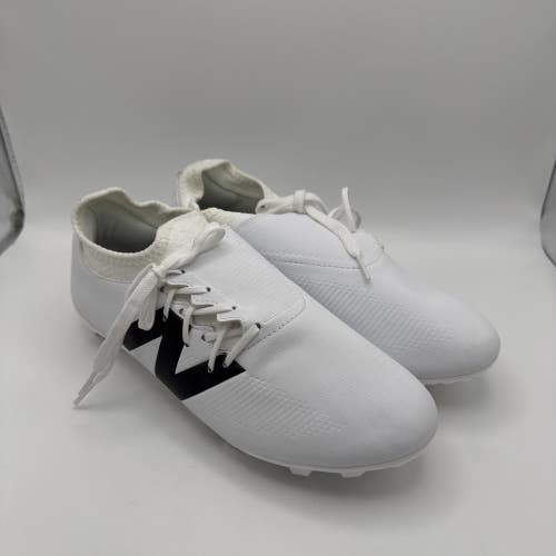 New Balance Furon Dispatch FG V7+ Mens Soccer Cleats White with Socks Sz 8.5 New
