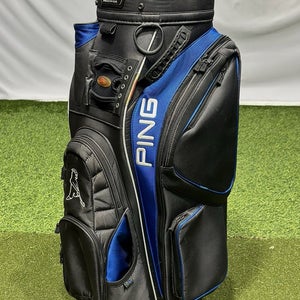 PING Discover Golf 14-Way Cart Bag Gray/Blue w/ Putter Well & Shoulder Strap