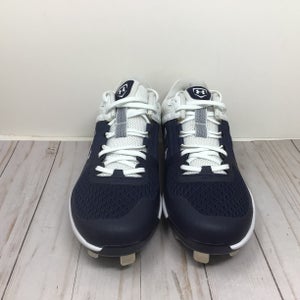 Blue Men's Size 8.5 Adult Under Armour Yard Low Top Metal Baseball Cleat (Used)