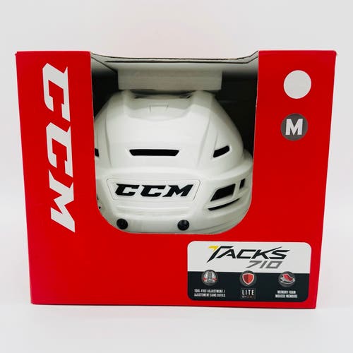 New NHL Pro Stock CCM Supertacks 710 Hockey Helmet-Medium-White