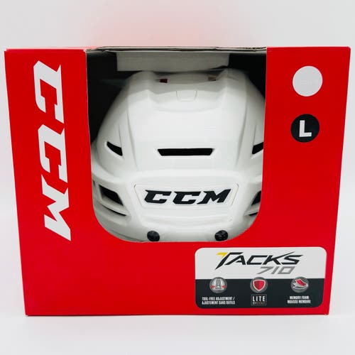 New NHL Pro Stock CCM Supertacks 710 Hockey Helmet-Large-White