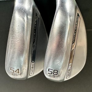 Titleist Vokey SM10 Tour Chrome Wedge Set 54* & 58* BV Wedge Flex Shafts RH Used