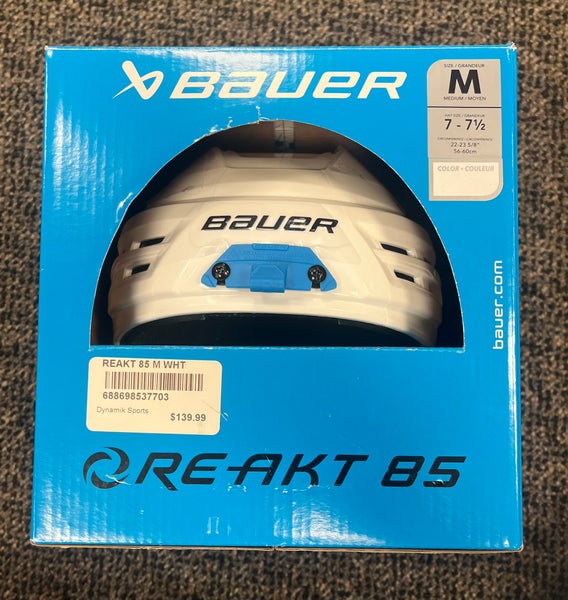 White Medium Bauer Re-Akt 85 Helmet (New)