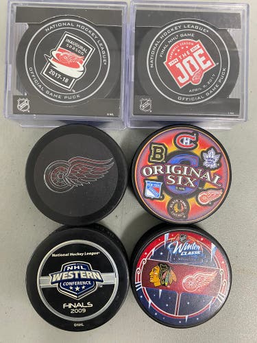 New Detroit Red Wings Pucks