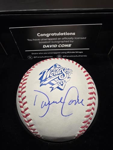 Yankees DAVID CONE Signed Auto 1999 World Series Authentic Baseball Fanatics