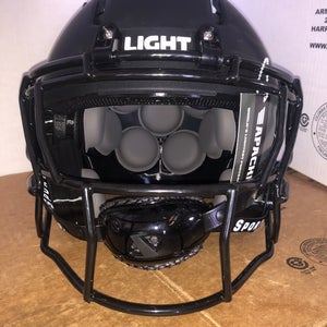 NEW LIGHT APACHE LIGHTNING ADULT FOOTBALL HELMET - MEDIUM - FLAT BLACK