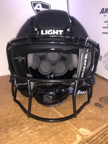 NEW LIGHT APACHE LIGHTNING ADULT FOOTBALL HELMET - MEDIUM - FLAT BLACK