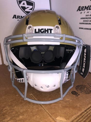 NEW LIGHT APACHE LIGHTNING ADULT FOOTBALL HELMET - LARGE - VEGAS GOLD