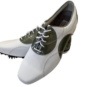 Footjoy Lopro Golf Shoes (White/Silver, 7.5 Medium, LADIES) 97075 NEW