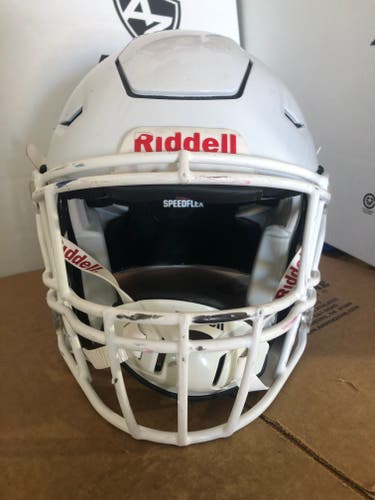 USED RIDDELL FLEX ADULT HELMET - LARGE - METALLIC WHITE