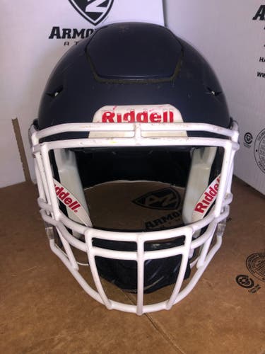 USED RIDDELL ADULT FLEX FOOTBALL HELMET - LARGE - FLAT NAVY