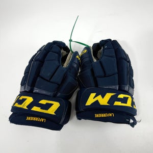 Used Stl Blues Navy CCM HGCL Gloves | 14" | Laferriere | D186