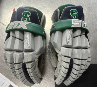Used STX SURGEON Lacrosse Gloves Mens Grey LG 11497-S000150326