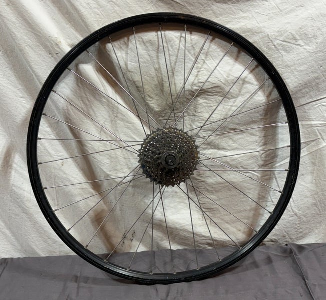 Mavic(?) 8-Speed Disc 32-Spoke Blackl Aluminum 26" Rear Wheel Shimano M475 Hub