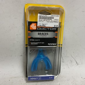 Used Shock DR BRACES STRAPPED Mouthguard Royal Blue Adult 11855-S000187799