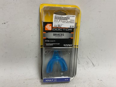 Used Shock DR BRACES STRAPPED Mouthguard Royal Blue Adult 11855-S000187799