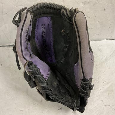 Used Wilson Cat A0440 CT115 RH Throw Fastpitch Gloves Black And Purple 11 1/2" 11855-S000187727