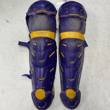 Used All-Star LG1216 S7X Catchers Leg Guards Purple And Gold Intermed 11855-S000187900