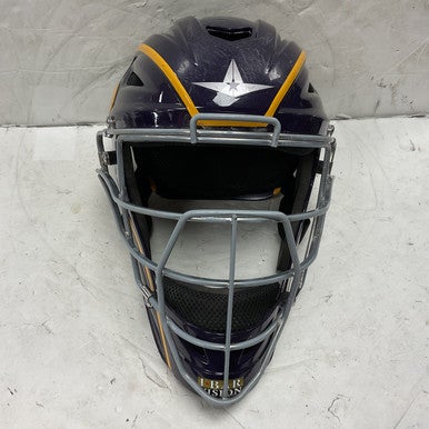 Used All-Star MVP2500-1 Catchers Helmet w/Mask Purple And Gold LG 11855-S000187897