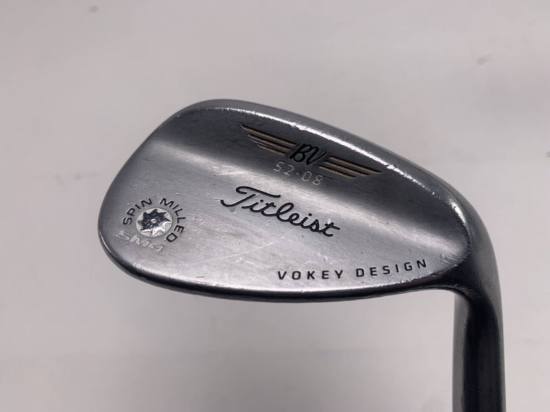Titleist Vokey Spin Milled SM4 Chrome Gap Wedge GW 52* 8 Wedge Steel Mens RH