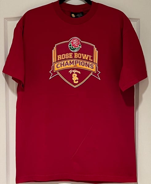 USC TROJANS Football ROSE BOWL CHAMPIONS Shirt 2007 Cardinal Large Fight On! (New)