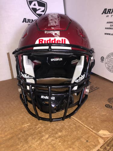 USED RIDDELL FLEX ADULT HELMET - MEDIUM - PEARL CARDINAL