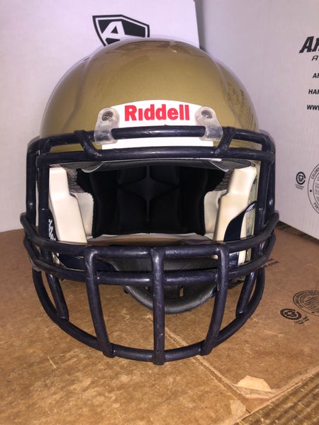 USED RIDDELL ADULT SPEED FOOTBALL HELMET - LARGE - VEGAS GOLD