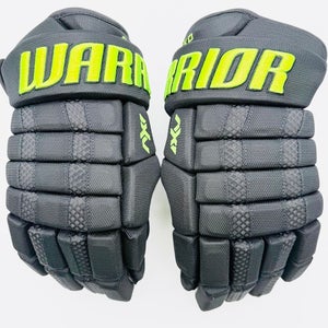 Dallas Stars BLACKOUT Warrior AX1 Hockey Gloves-14"-Single Layer Palms-Mesh Gussets