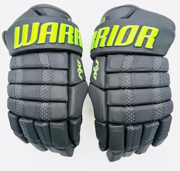 Dallas Stars BLACKOUT Warrior AX1 Hockey Gloves-14"-Single Layer Palms-Mesh Gussets