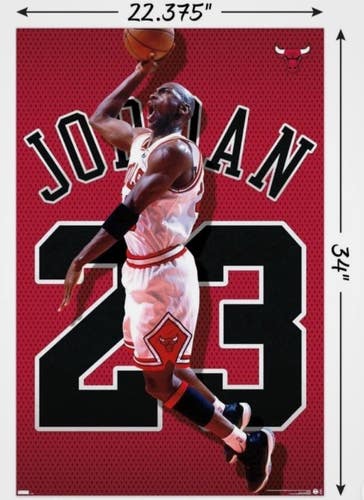 Michael Jordan Jersey Wall Poster 23 Chicago Bulls 22.375" x 34"