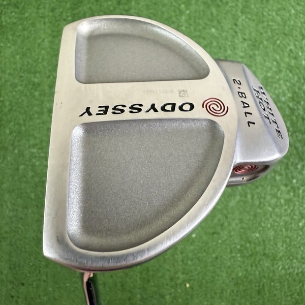 Odyssey White Hot 2 Ball Mallet Putter Slight Arc Steel Left Handed 34