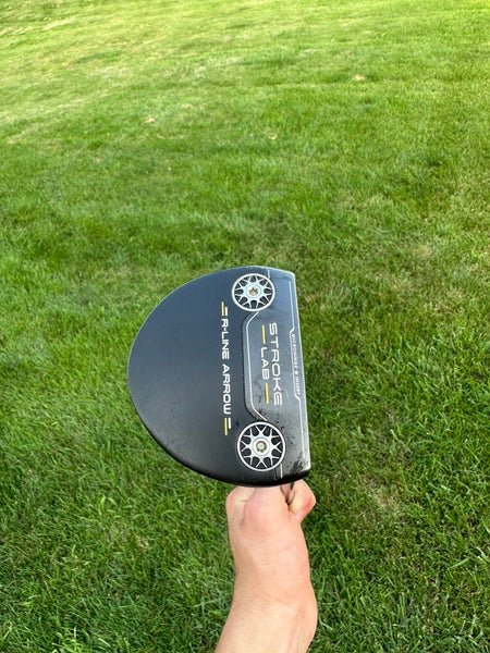 Black Unisex Odyssey Mallet Odyssey Stroke Lab Black R-Line Arrow Right Handed Putter (Used)