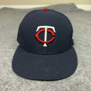Minnesota Twins Hat Cap Fitted Mens 7 1/8 Blue Red MLB Baseball 59FIFTY New Era
